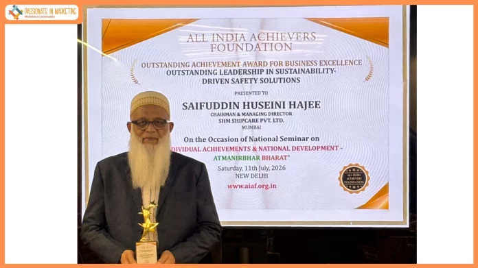 SHM Shipcare's Saifuddin Hajee Honoured with Outstanding Industry Achievement Award at All India Achievers Conclave & Awards 2026