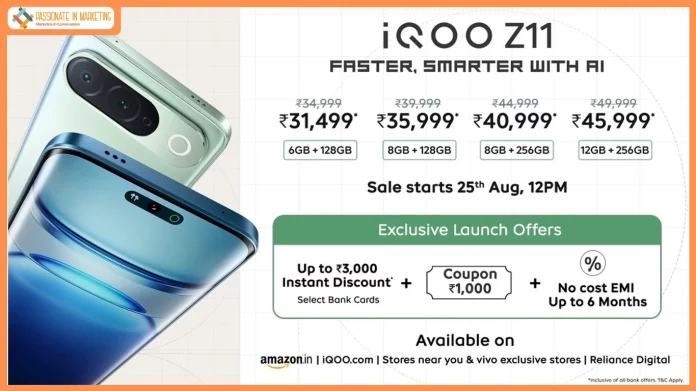 iQOO Z11 5G launches with AI productivity tools, powerful performance, 7050mAh battery, and a 144Hz AMOLED display.