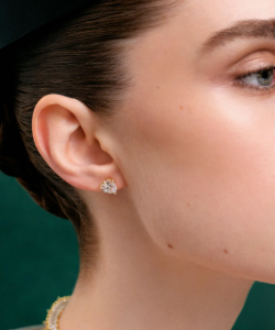 Heart Shaped Solitaire Stud Earrings