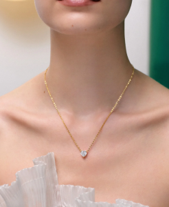 Heart Shaped Solitaire Pendant With Chain