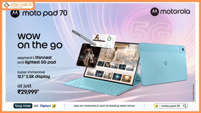 moto pad 70 goes on sale as the Segment's Thinnest and Lightest 5G Tablet featuring a Stunning 12.1