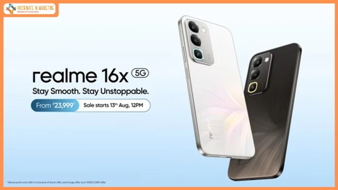 realme introduces the realme 16x 5G with the Segment's Leading 7000mAh Titan Battery and smooth performance starting at INR 23,999