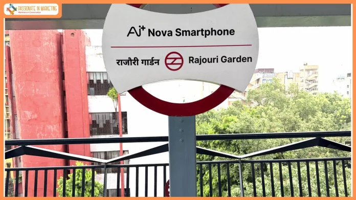 Ai+ Smartphone Takes Over Rajouri Garden Metro Station in Landmark Delhi Metro Association
