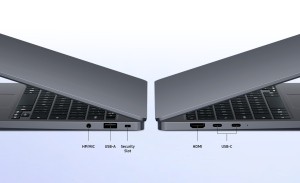 ▲ Two USB Type-C ports with the same functionality, making everyday connections simpler and more intuitive, plus USB Type-A, HDMI 1.4 and a 3.5mm headphone jack.