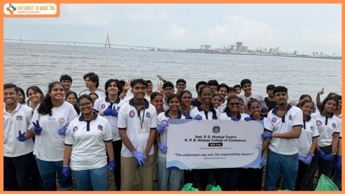 K.P.B. Hinduja College Students Organise a Clean-up drive at Dadar Chowpatty Beach #AftertheCelebration