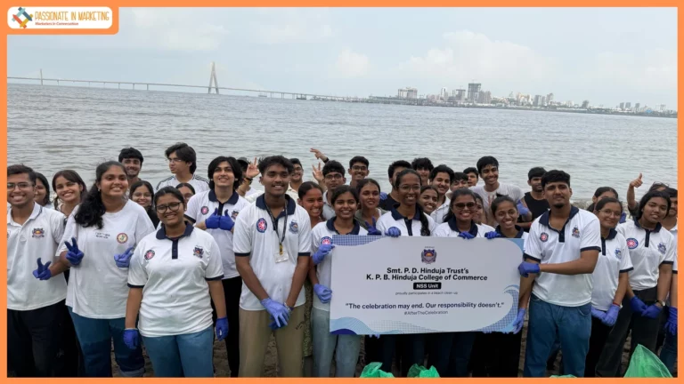K.P.B. Hinduja College Students Organise a Clean-up drive at Dadar Chowpatty Beach #AftertheCelebration