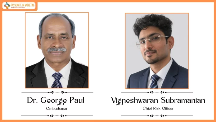 Muthoot MCred Limited Strengthens Leadership with Appointment of Dr. George Paul as Ombudsman and Vigneshwaran Subramanian, ACMA, as Chief Risk Officer