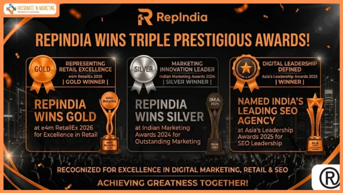 RepIndia Named as India’s Leading SEO Agency at Asia’s Leadership Awards, Wins Gold at e4m RetailEx, Silver at Indian Marketing Awards