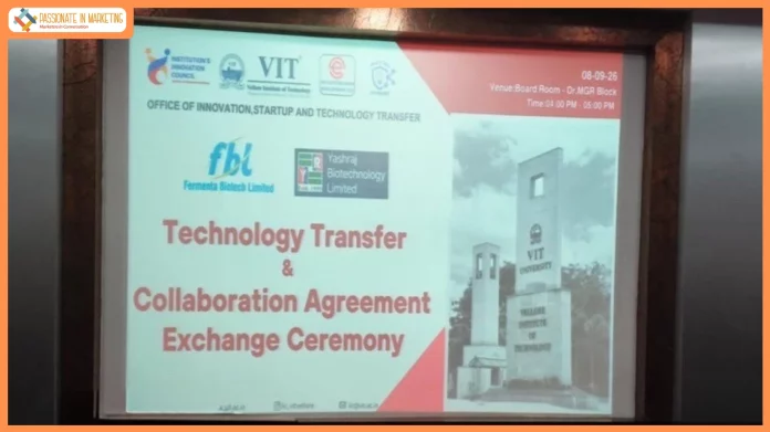 Fermenta Biotech Signs Exclusive Licence Agreement with VIT Vellore for Vitamin B12 Fortification Technology