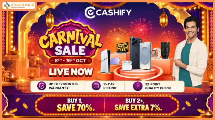 Cashify Carnival Sale live from October 8-15, with iPhone 17 from ₹66,199, iPhone 15 from ₹42,199 and Samsung Galaxy S25 Ultra 5G from ₹67,199