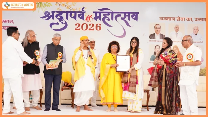 Hanuman Ansh Producer Anupriya Nagar Honoured at 30th Shraddha Parv Mahotsav by Shri Sudhanshu Ji Maharaj for Highlighting India’s Spiritual Heritage
