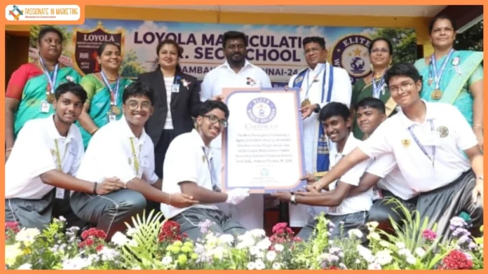 Loyola Matriculation Hr. Sec. School Creates a Sporting Milestone with 500 Students Performing a Blindfolded Mass Drill for Elite World Records