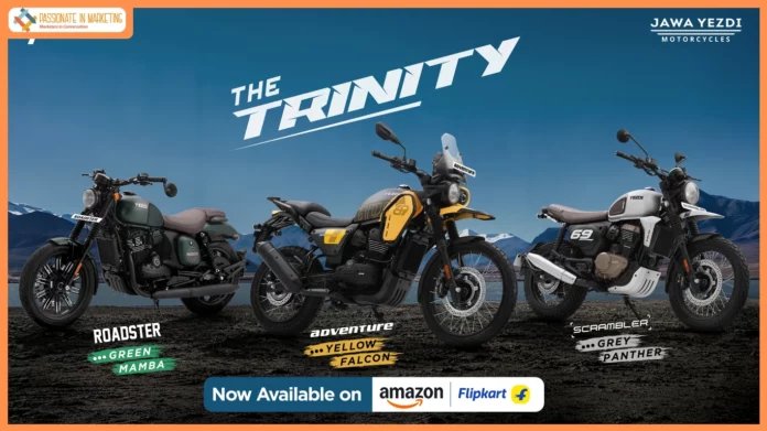 Yezdi Makes Festive Motorcycle Buying Easier, Bringing the Trinity to Amazon.in and Flipkart