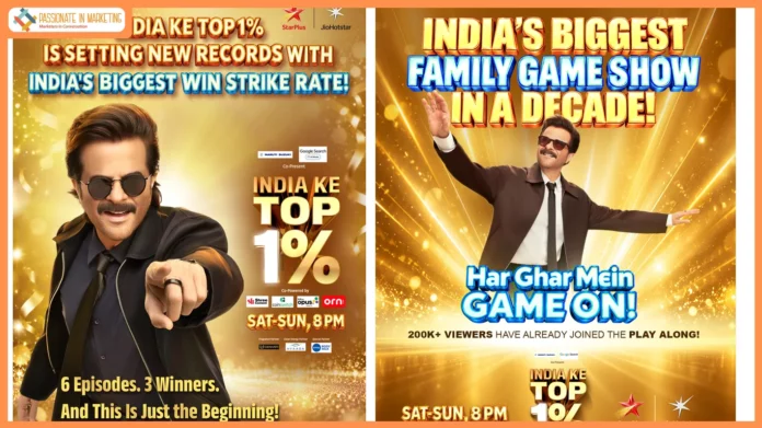 India Ke Top 1% Takes India by Storm! Star Plus’ Biggest Family Game Show in a Decade Gets the Nation Playing Along with Anil Kapoor
