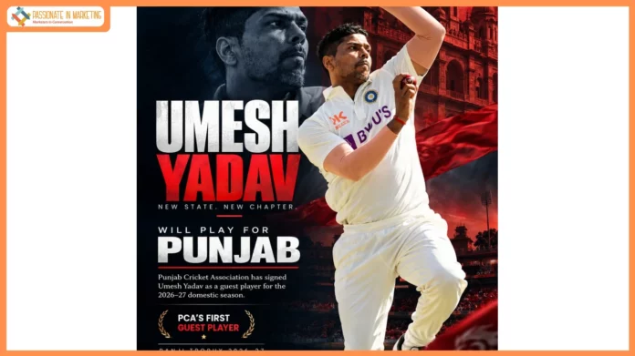 Umesh Yadav Joins Punjab Cricket Association for the 2026–27 Domestic Season